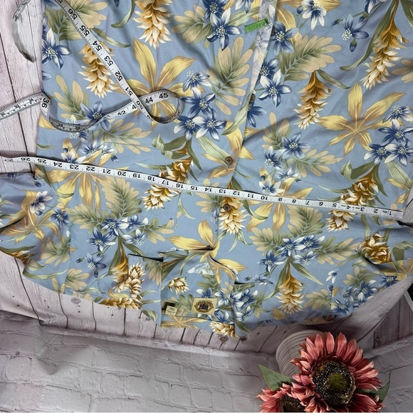 pusser's west indies hawaiian camp shirt Tropical Floral Men's sz L silk/cotton - Picture 6 of 6